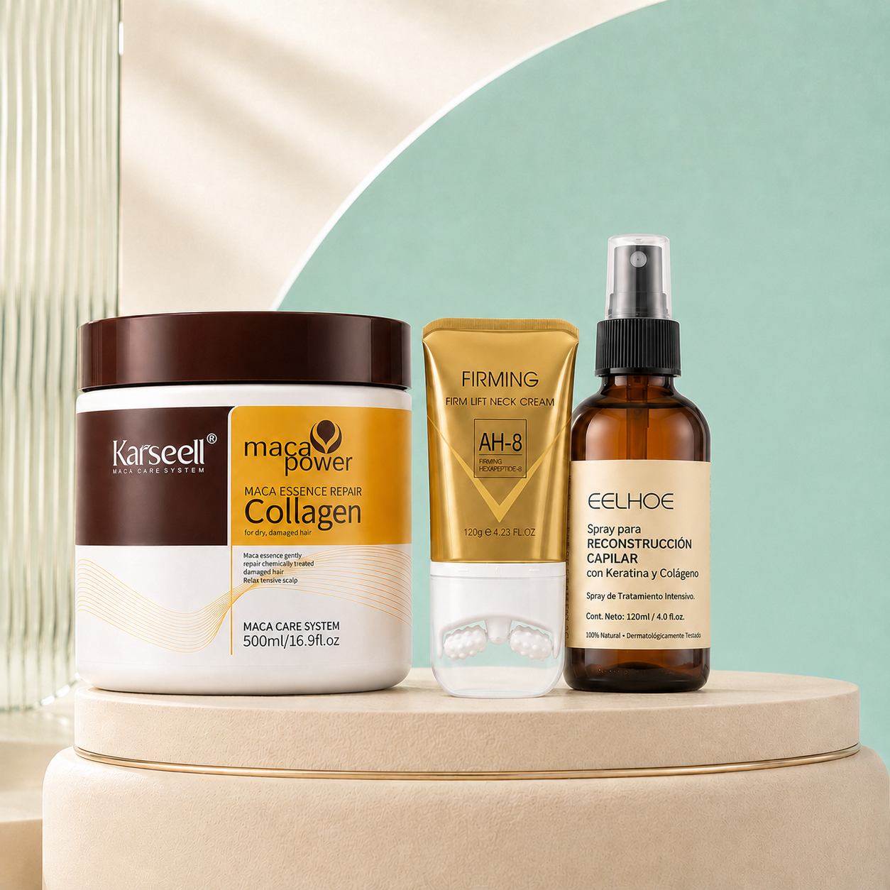 Pack Belleza Completa 3 en 1 - Cabello, Raíz y Rostro