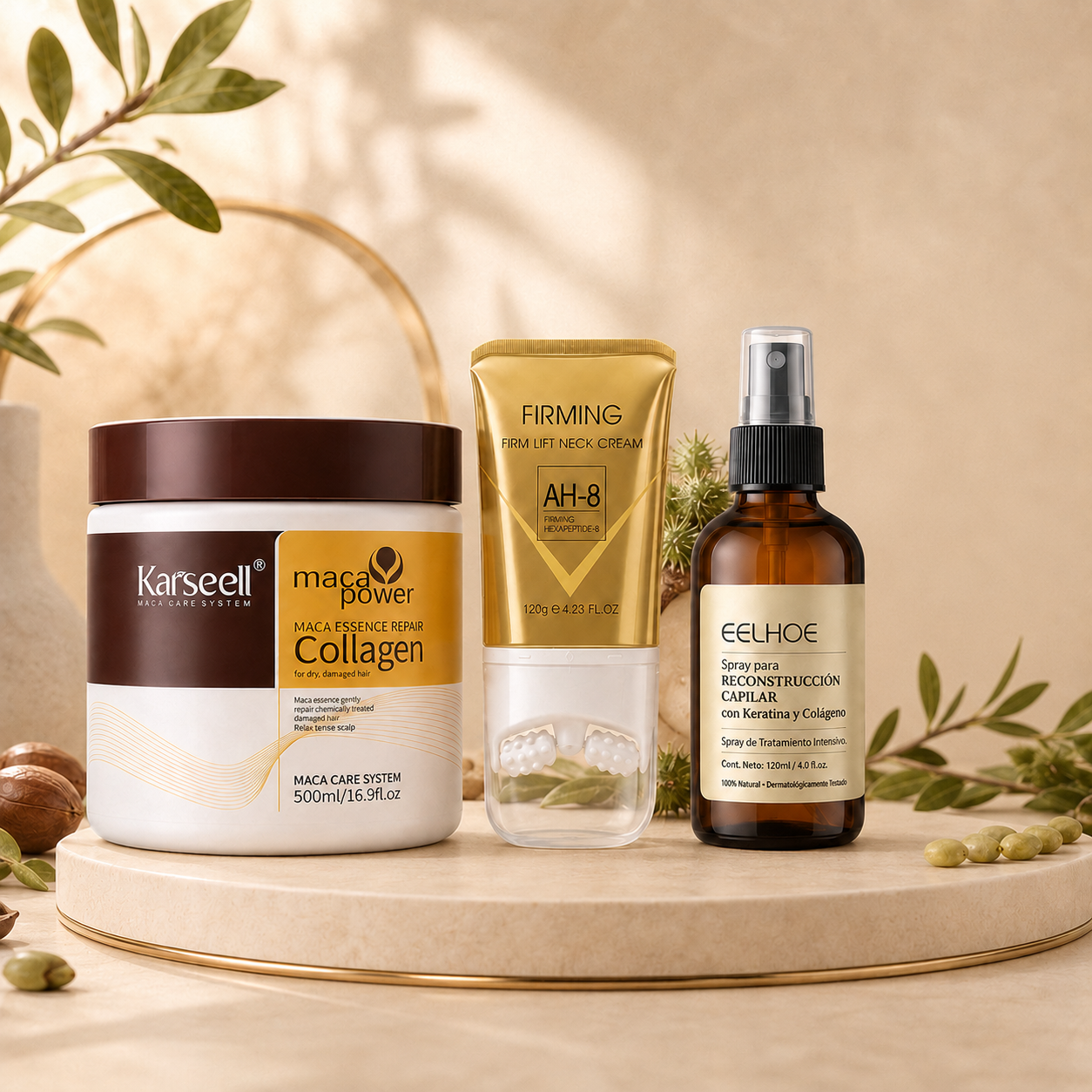 Pack Belleza Completa 3 en 1 - Cabello, Raíz y Rostro