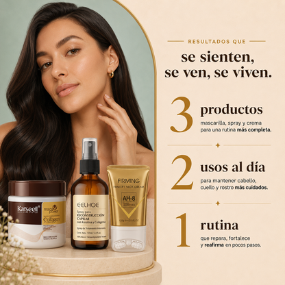 Pack Belleza Completa 3 en 1 - Cabello, Raíz y Rostro