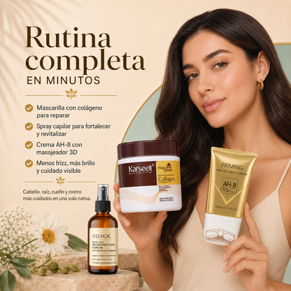 Pack Belleza Completa 3 en 1 - Cabello, Raíz y Rostro