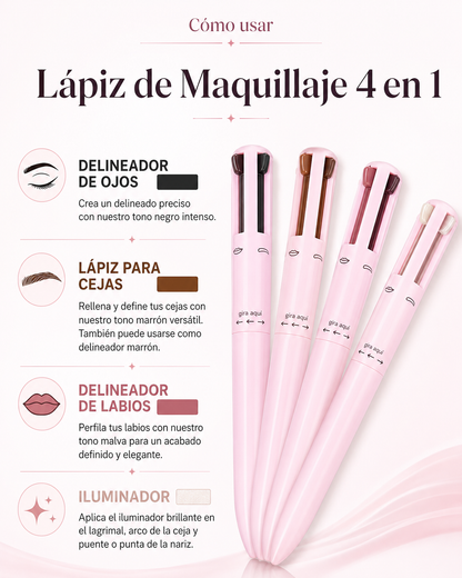 Lápiz de Maquillaje 4 en 1 - Belleza Completa en un Solo Producto