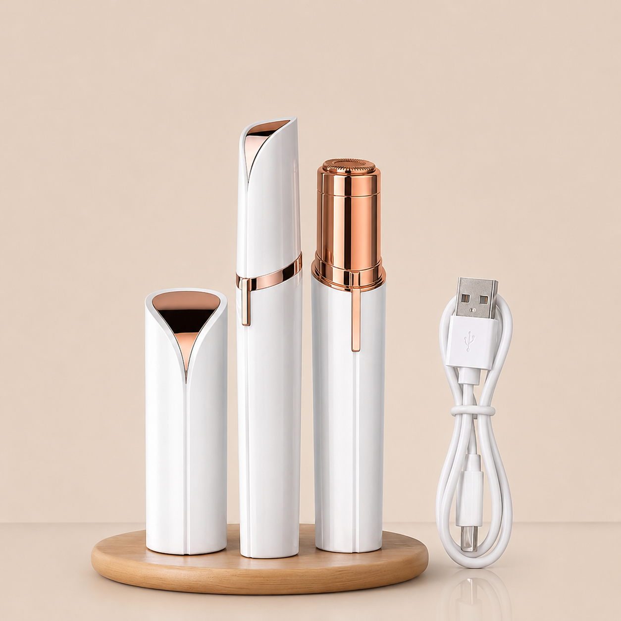 Depiladora Facial Eléctrica para Mujer - Indolora, Recargable USB y Portátil