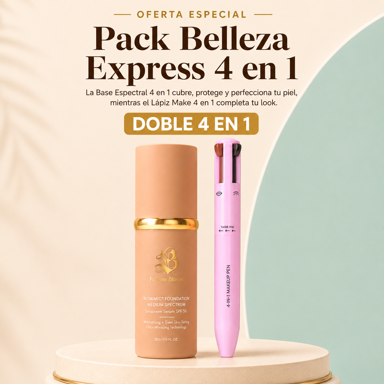 Pack Piel Perfecta - Base Espectral SPF50 + Lápiz Make 4 en 1