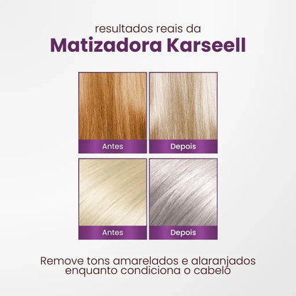 Kit Cabelo Loiro - Máscara Karseell Roxa Original 500ml + Óleo de Argan + Touca de Cetim de Brinde
